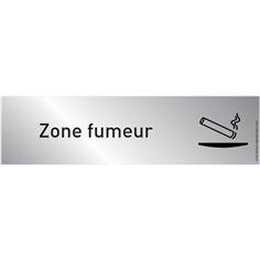 Plaque de porte Plexiglas Zone fumeur - Classique argent