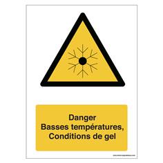 Signalétique W010 - Danger basses températures Conditions de gel - ISO EN 7010