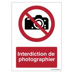 Signalétique P029 - Interdiction de photographier - ISO EN 7010
