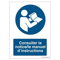 Signalétique M002 - Consulter la notice ou le manuel d´instructions - ISO EN 7010