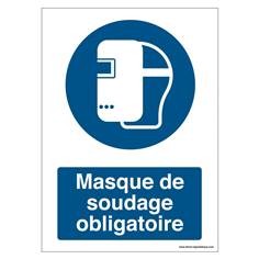 Signalétique M019 - Masque de soudage obligatoire - ISO EN 7010