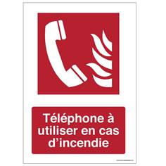 Signalisation F006 - Téléphone à utiliser en cas d´incendie - ISO 7010