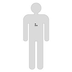 Silhouette Homme avec Braille Dimension H 100 mm Matière Alu anodisé