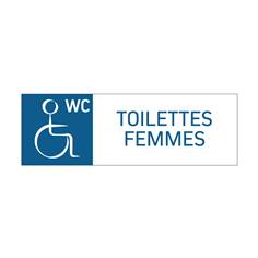 Panneau Toilettes handicapés Femmes Alu dibond H 150 x L 450 mm
