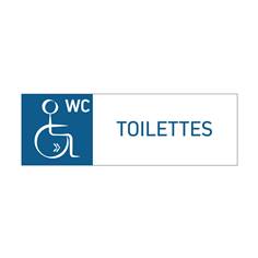 Panneau Toilettes pour handicapés sens de transfert à droite Alu dibond H 150 x L 450 mm