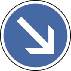 Panneau Seul Temporaire Obligation de tourner à droite - BK21a1