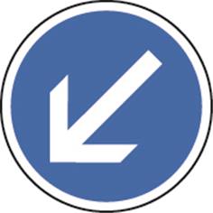 Panneau Seul Temporaire Obligation de tourner à gauche - BK21a2