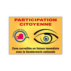 Panneau Participation citoyenne en liaison avec la Gendarmerie nationale - Type routier - H 350 x L 500 mm - Classe 1