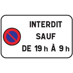 Panonceau Stationnement Interdit sauf - M11b ex2